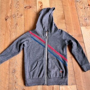 Aviator Nation- Kids Gray Hoodie with Red and Blue Stripes